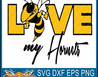 Love My Hornets| SVG| DXF| EPS| Png| Cut File| Hornets| Mascot| Mom| Cheer| Team| Spirit| Vector| Silhouette| Cricut| Instant Download