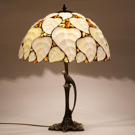 Amber Glass Lamp, Bedside Lamp, Personalized Wedding Gift, Wedding Gift for Couple, Table Lamp, Reading Lamp, Bedroom Lamps, Reading Light
