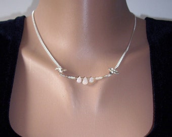 Opal necklace Wife gift Petite necklace Gift mom Dainty necklace Genuine opal Ethiopian opal Womens gift For her Gemstone necklace choker