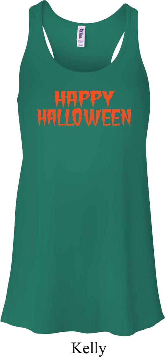 Spooky Happy Halloween Ladies Flowy Racerback Tank Top
