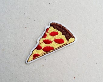 Pizza patch, iron on patch, sew on patch, food applique, patch embroidery, patches for jackets, applique design, backpack patches, fun patch