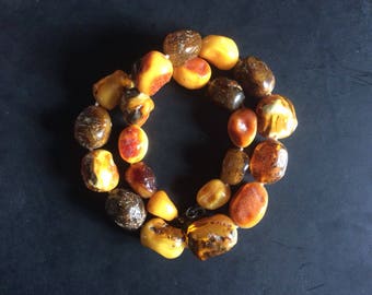 Impressive Raw Butterscotch Baltic Amber Necklace, stunning 115g