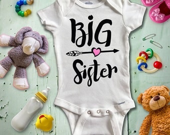 Big Sister Onesie, Custom Baby Onesie, Photo Op Onesie, Baby Bodysuit, Custom Glitter Color, Funny Onesie