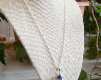 Sterling silver and sapphire with leaves