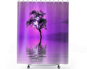 shower curtain, purple shower curtain, bathroom decor, ocean bath curtain, custom shower curtain, shower curtain purple, shower liner
