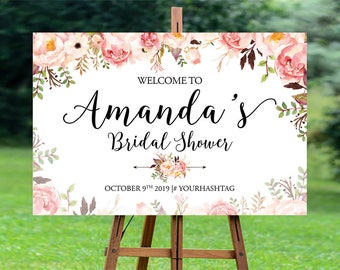 Bridal Shower Welcome Sign, Bridal Shower sign, Bridal Shower decoration, welcome wedding sign, blush bridal shower