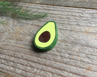 Avocado pin / Avocado brooch / Wood pin / Wood brooch / Fruit pin