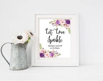 Let Love Sparkle Sign Template Wedding Send Off Send off