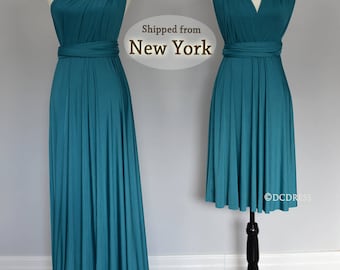 Teal green ball gown, convertible bridesmaid dresses, infinity dress, sororities dress, infinity bridesmaid dress, prom dress,maternity dres