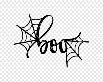 Halloween SVG, boo SVG, Digital cut file, spider web svg, spooky svg, spider svg, commercial use OK