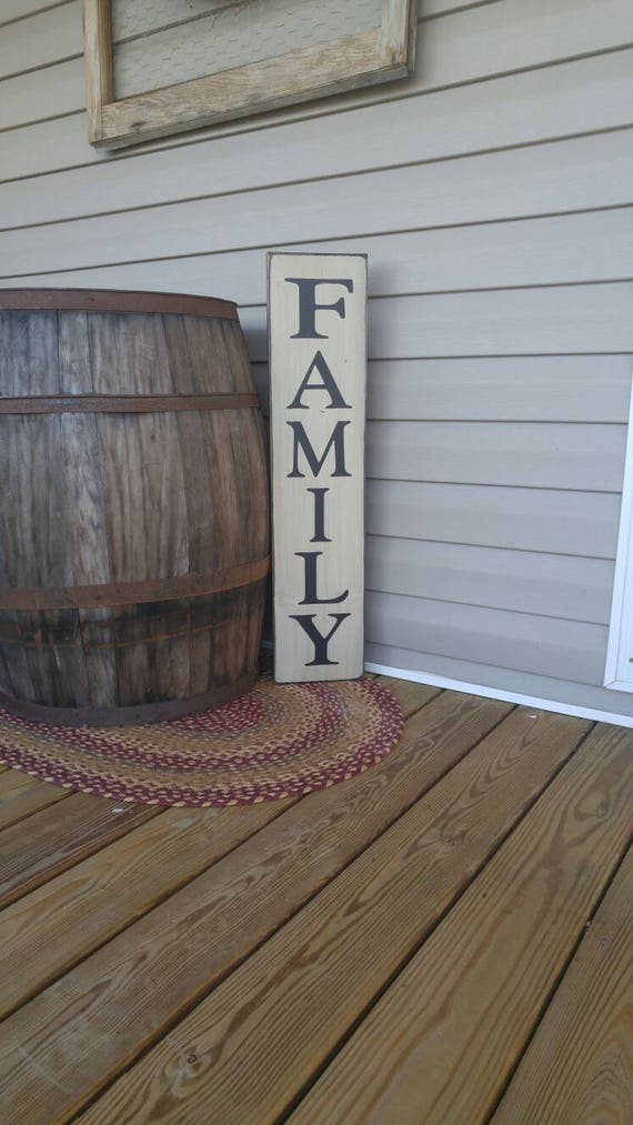 Family Sign Vertical Sign Wood Sign Family Room Sign Porch
