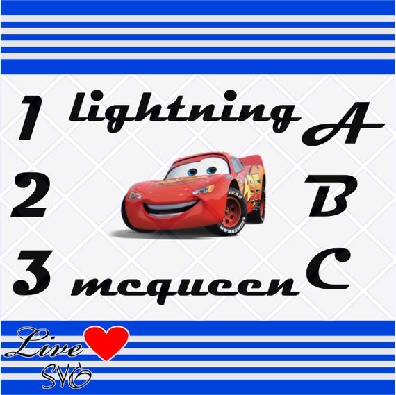 cars svg alphabet lightning mcqueen cars alphabet disney