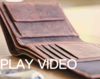 Handmade Distressed Leather Wallet, Men's Leather Wallet, boyfriend Gift, Husband Gift, Leather Wallet, Groomsman Gift, Distressed Wallet