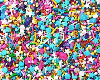 Big Vegan Birthday Sprinkle Blend, Blue Sprinkles, Vegan Sprinkles, Birthday Sprinkles, Crunchy Sprinkles, Crunchy Jimmies, Edible glitter