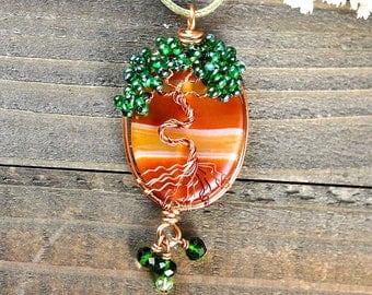 Tree-of-Life Pendant, Unique Tree Necklace, Yggdrasil Necklaces, Tree-of-Life Jewelry, Tree of Life Stone, Tree of Life Talisman, Tree Charm