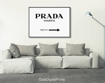Prada Marfa Print, Prada Marfa, Fashion Print, Prada Marfa Printable, Fashion Typography, Black and White Typography, Prada Marfa Sign
