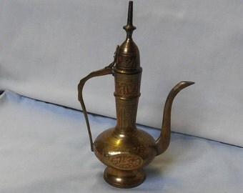 Vintage Brass Flip Top Genie Lamp from India
