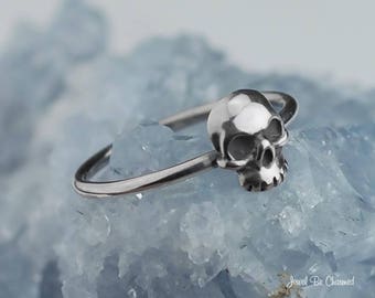 Sterling Silver Skull Ring Solid .925 Human Skull Rings Custom Sizes