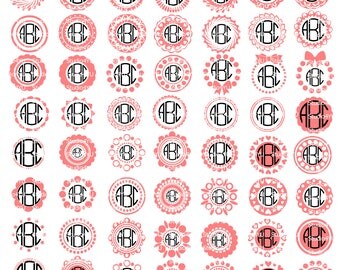 MEGA PACK Circle Monogram svg flower arrow dot scallop stars monogram svg frame monogram svg files for cricut svg for silhouette vector
