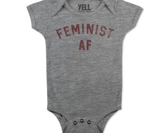 Feminist Baby Onesie Little Feminist Toddler Kids T-shirt Tshirt for Babies Feminist AF Baby Clothes Clothing Trendy Cute Modern Boy Girl