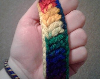Crochet LGBT Pride Rainbow Bracelet
