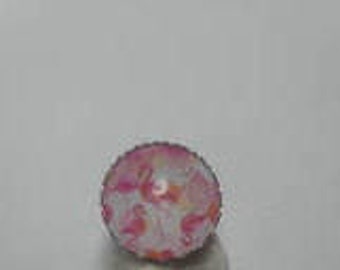 Ring cabochon picture flamingos pink/gift/birthday/party/thanks