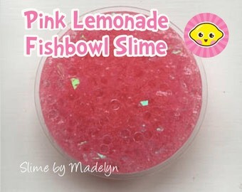 Pink Lemonade Fishbowl Slime ~ Glitter fishbowl slime