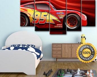 Cars 3, Disney Cars canvas, Cars 3 poster, Lightning, Mcqueen, Disney Movie Canvas, Cars canvas, Lightning Mcqueen, Kids Room decor