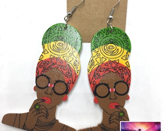 Cultural Head Wrap Sister Drop and Dangle Earrings African Jewelry Jewellery