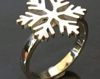 Silver SnowFlake Ring, Winter, Christmas,