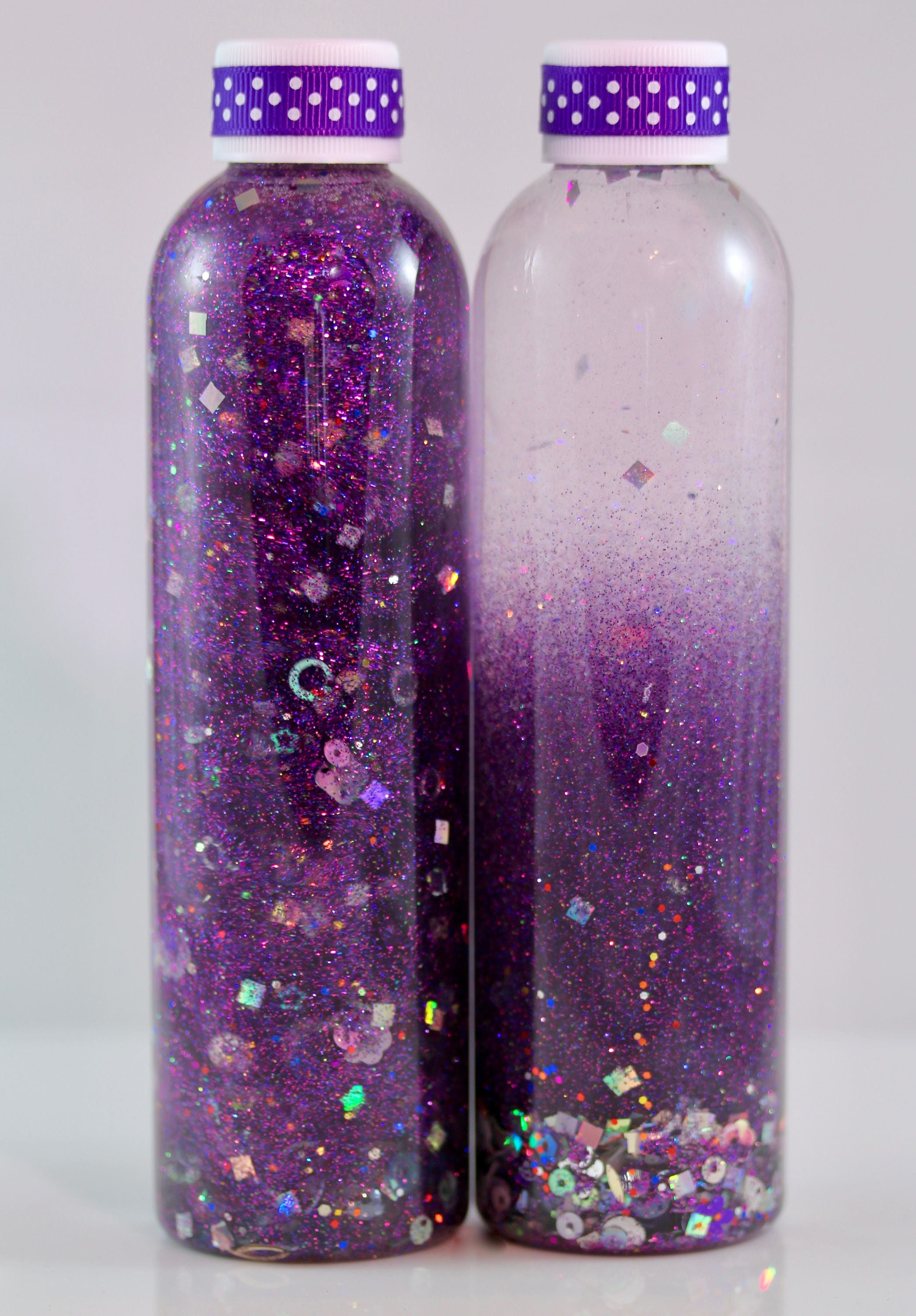 8oz Calm Down or Time Out Bottle Glitter Deep Purple