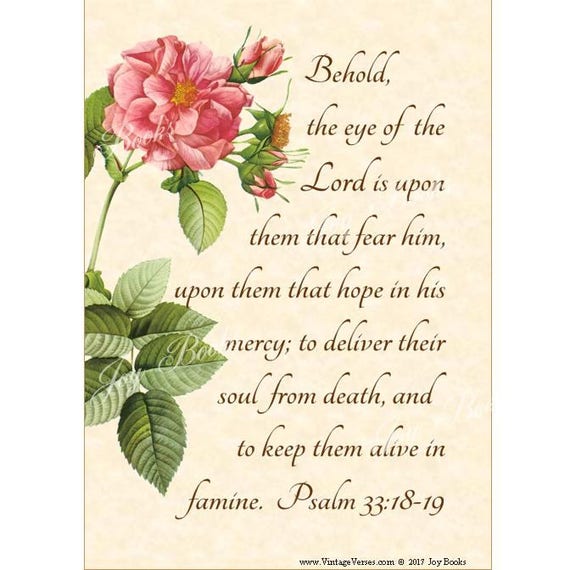 GOD WATCHES Over YOU Psalm 33:18-19 Christian Home Decor