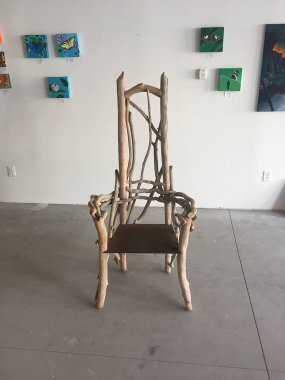 Driftwood Chair with plate steel seat
