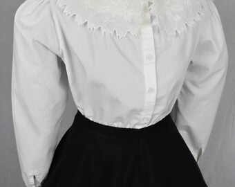 Gothic Lolita Blouse Victorian Steampunk top with Peter Pan