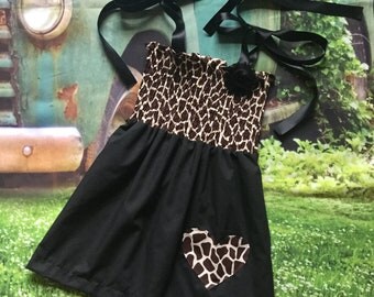 New Born Baby Blended Stuff Dress In Giraffe Design In Yellow Color main image 1