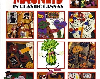 300 Magnets in Plastic Canvas Pattern Book Leisure Arts Soft Cover Book #1807