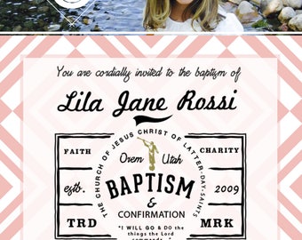 Personalized LDS Baptism Invitations