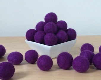 2.5 cm Purple Wool Felt Balls, Felt Balls, Pom Pom Balls, Wool Felt Pom Poms, Felted Balls, Loose Felt Balls, Pick Your Own Colors