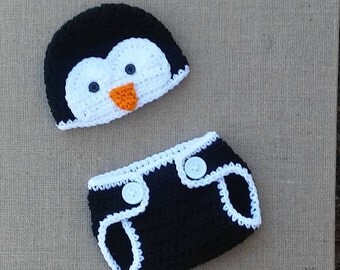 Baby Penguin hat,Crochet Penguin outfit, crochet baby set,baby shower gift, Penguin Photo prop,Penguin baby set,newborn hat, newborn penguin