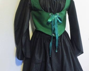 Black and Green Triple Petal Skirt