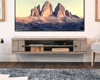 Rustic Gray Beach House Floating TV Stand Rustic Gray Beach House Floating TV Stand