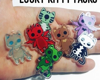 Lucky Kitty Packs - creepy cute monster cats pastel goth kawaii grunge halloween