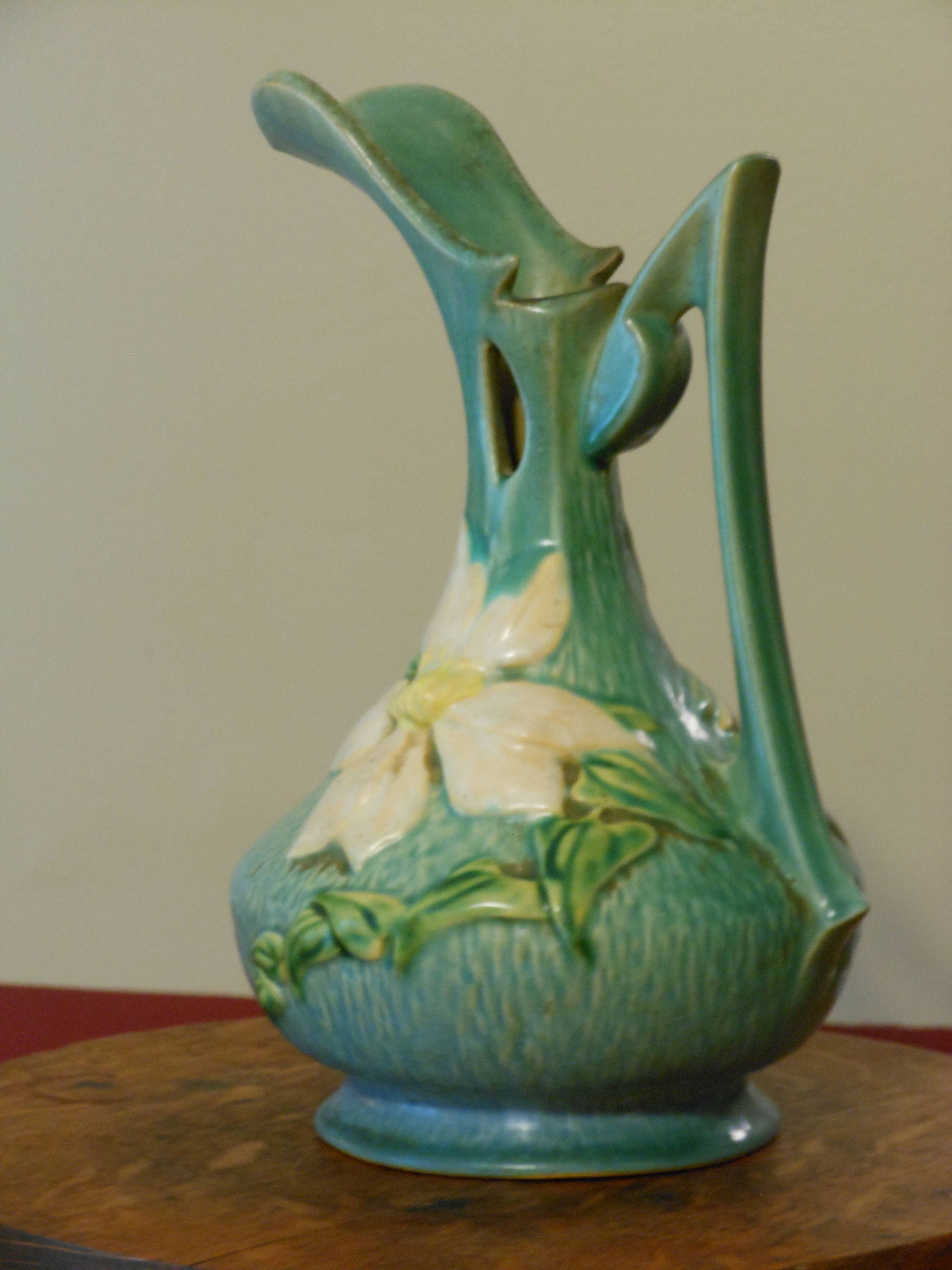 Roseville Pottery Clematis Pitcher Vase