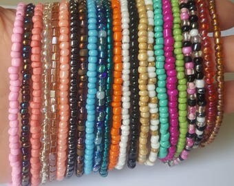 Adjustable seed bead ankle bracelet your choice of colors - seed bead ankles