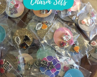 Floating Locket Charm Sets with Back Plate
