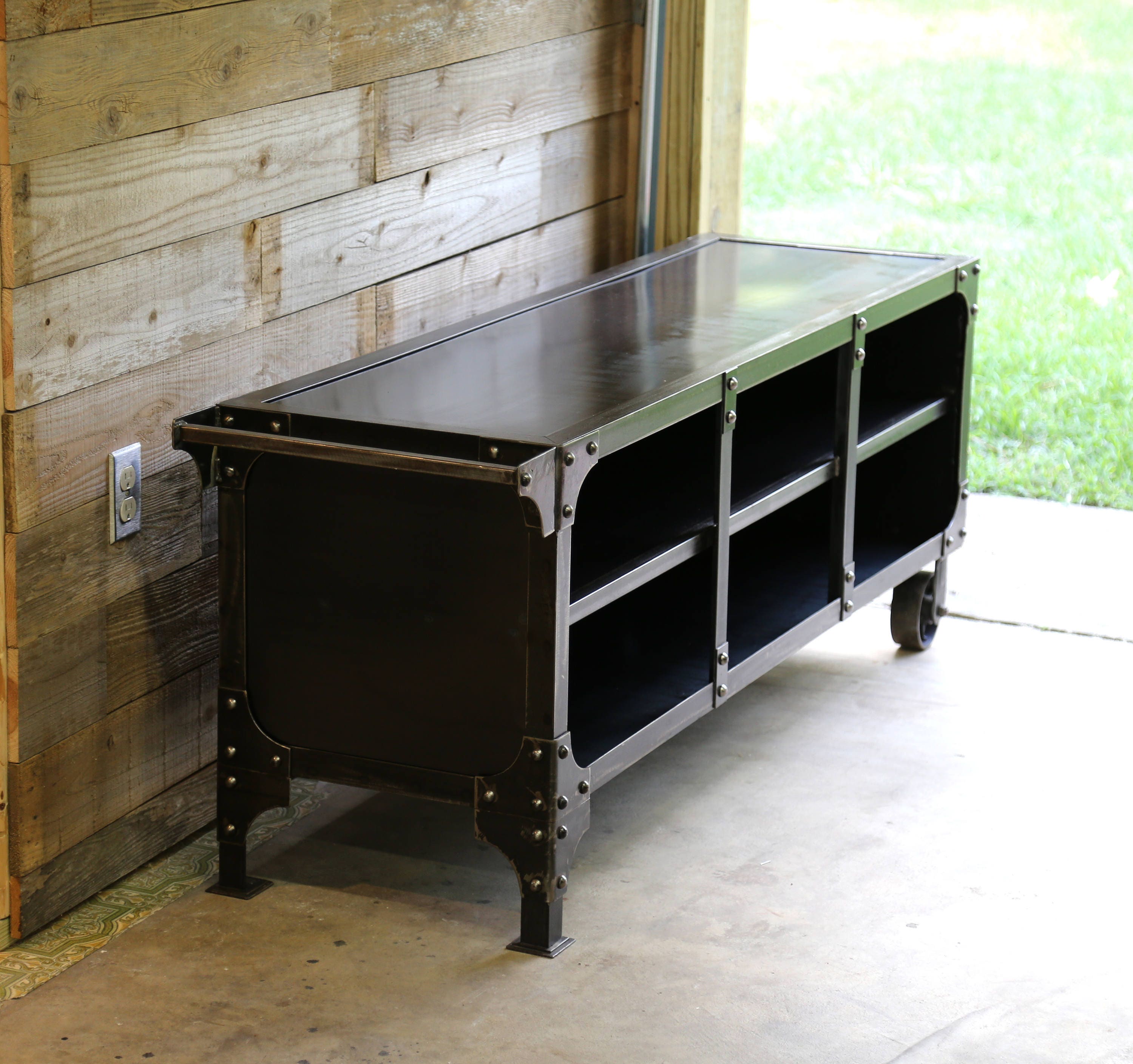 Media Cart Console Metal TV Vintage Industrial
