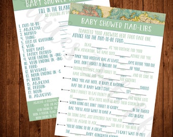 Adventure Themed Baby Shower Mad-Libs Style Game