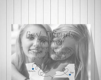 Best Friend Gift Photo Art Print Birthday Gift Sister Gift Long Distance True Friendship Quote Photo To Canvas Gift For Best Friend - 51677