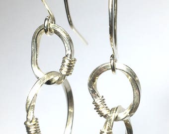 Handmade Sterling Silver Drop Earrings/1.5" Sterling Silver Drop Earrings