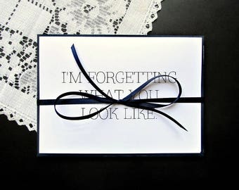 Long Distance Relationship Cards - Miss You Love Greeting Cards Variety Pack - Set of 5 - Black and White Modern - Blank Inside